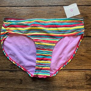 Athleta Multicolor Striped swim bikini bottom M